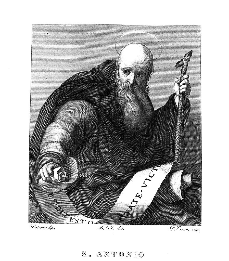 Sant'Antonio abate (stampa, elemento d'insieme) di Errani Luigi (sec. XIX)