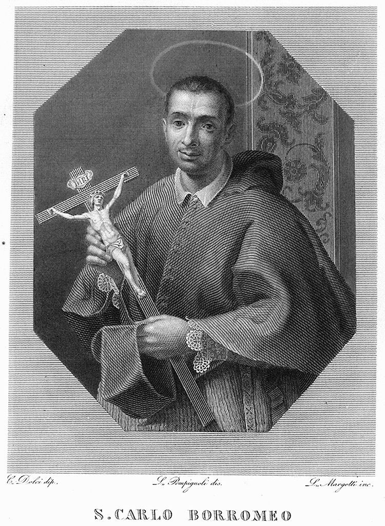 San Carlo Borromeo (stampa, elemento d'insieme) di Margotti Luigi, Pompignoli Luigi (sec. XIX)