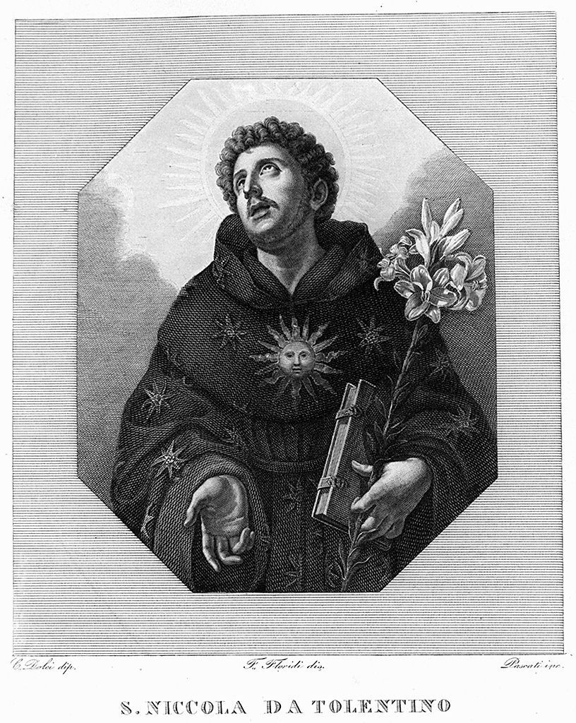 San Nicola da Tolentino (stampa, elemento d'insieme) di Floridi Francesco (sec. XIX)