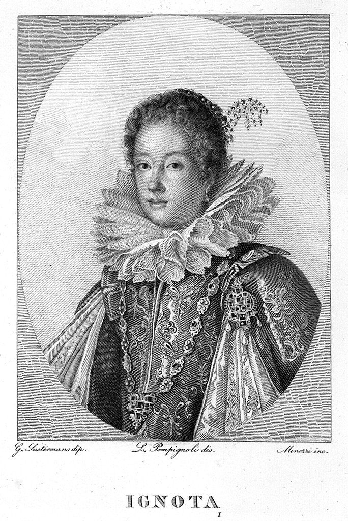 ritratto di Anna Maria Ludovica de' Medici (stampa, elemento d'insieme) di Pompignoli Luigi (sec. XIX)
