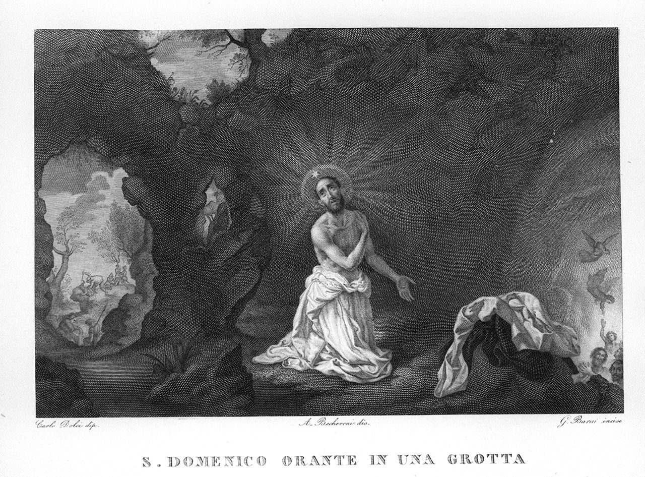 San Domenico penitente (stampa, elemento d'insieme) di Barni Giuseppe (sec. XIX)
