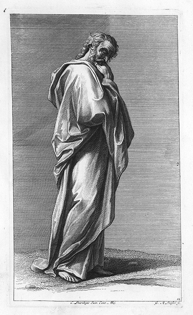figura maschile (stampa, elemento d'insieme) di Preissler Georg Martin, Preissler Johann Daniel (sec. XVIII)
