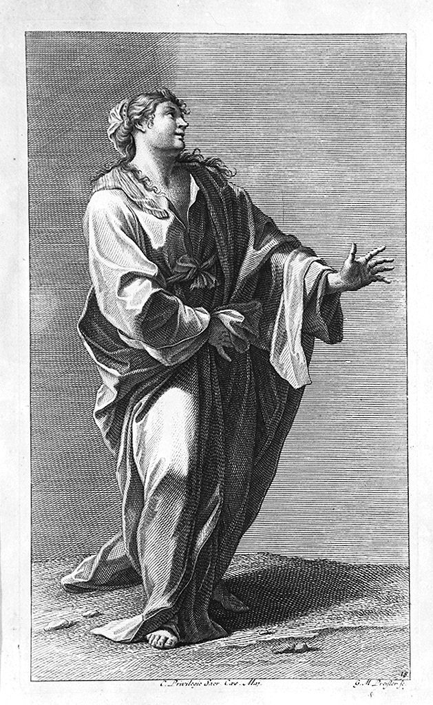 figura femminile (stampa, elemento d'insieme) di Preissler Georg Martin, Preissler Johann Daniel (sec. XVIII)