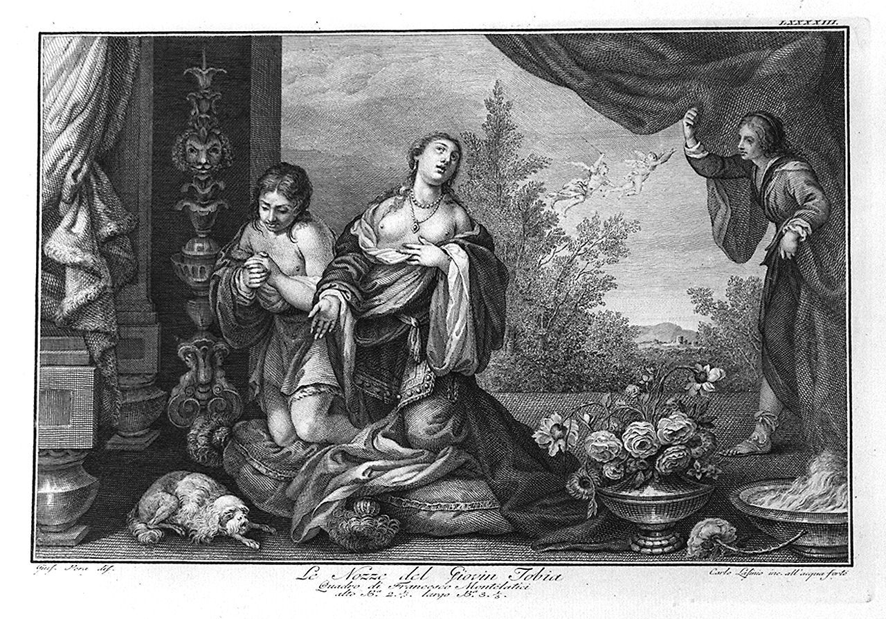 nozze di Tobia e Sara (stampa, elemento d'insieme) di Lasinio Carlo, Pera Giuseppe (sec. XVIII)
