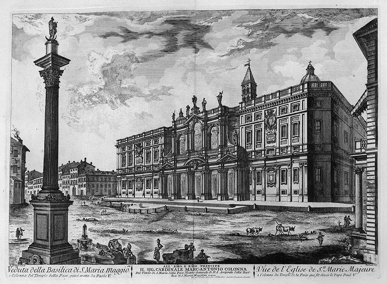 veduta della basilica di Santa Maria Maggiore a Roma (stampa, elemento d'insieme) di Montagu Domenico, Barbault Jean (sec. XVIII)