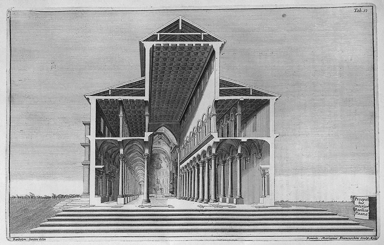 sezione trasversale del duomo di Pisa (stampa, elemento d'insieme) di Franceschini Domenico Mariano (sec. XVIII)