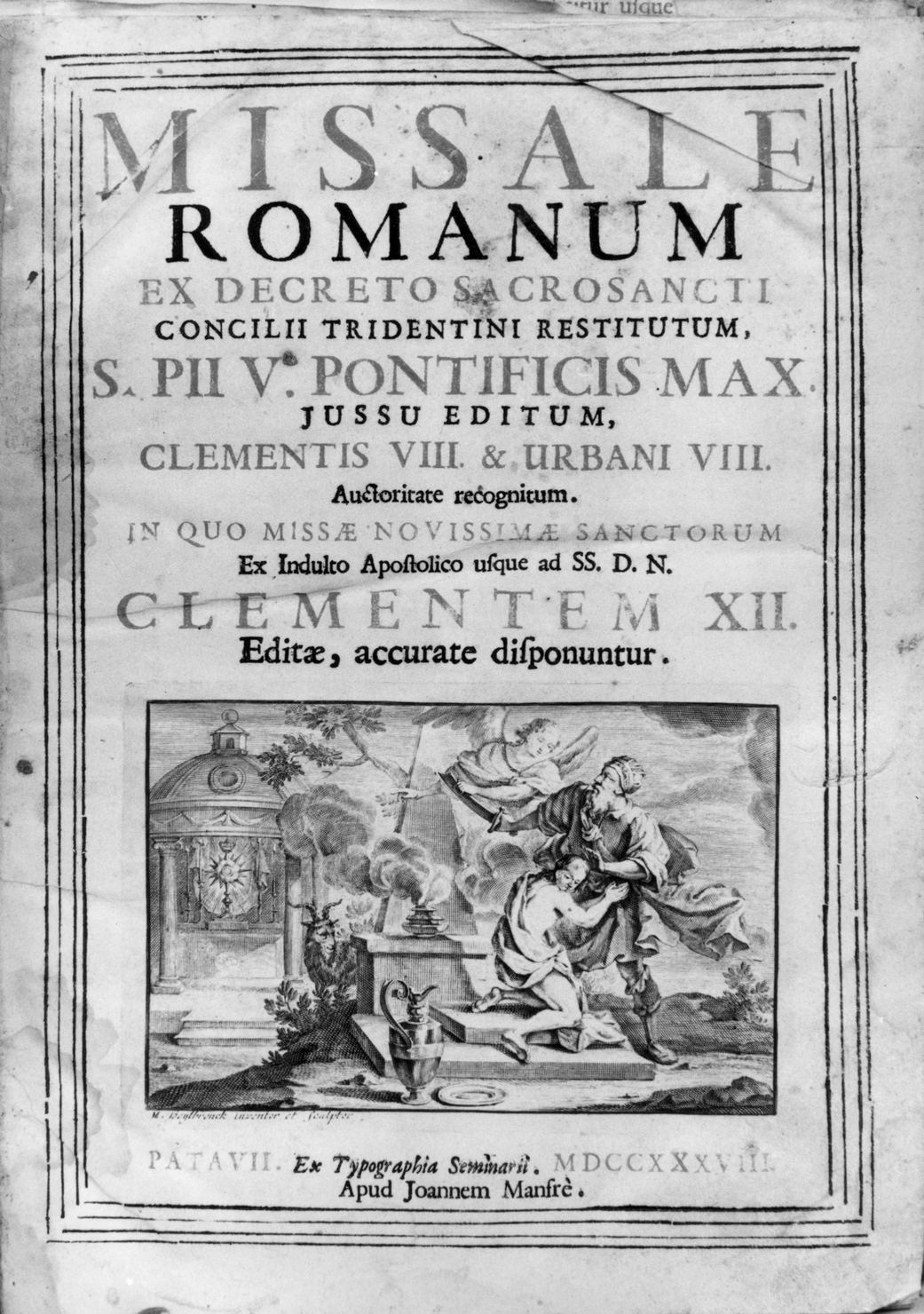 sacrificio di Isacco (stampa, elemento d'insieme) di Beylbruck J.M (prima metà sec. XVIII)