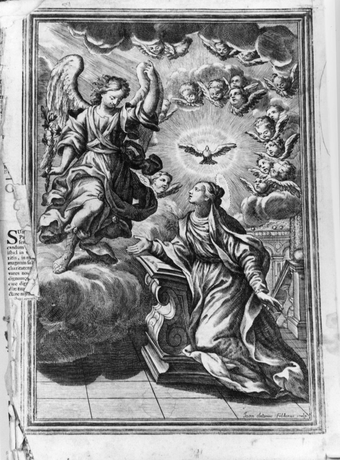 Annunciazione (stampa, elemento d'insieme) di Faldoni Giovanni Antonio (inizio sec. XVIII)