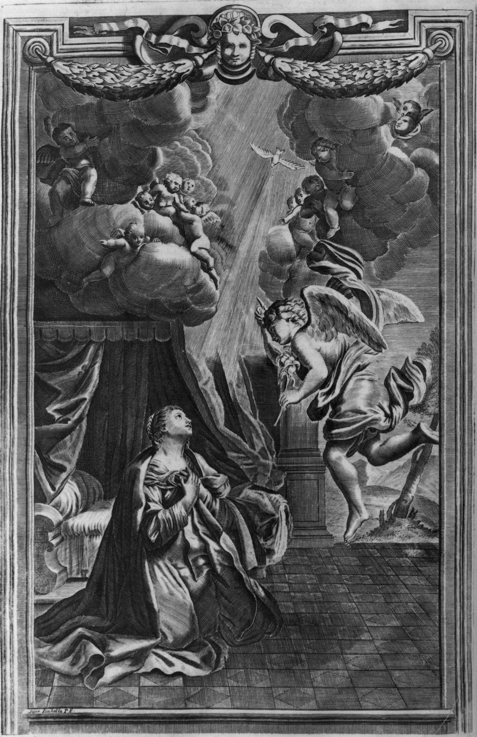 Annunciazione (stampa, elemento d'insieme) di Piccini Isabella (sec. XVIII)