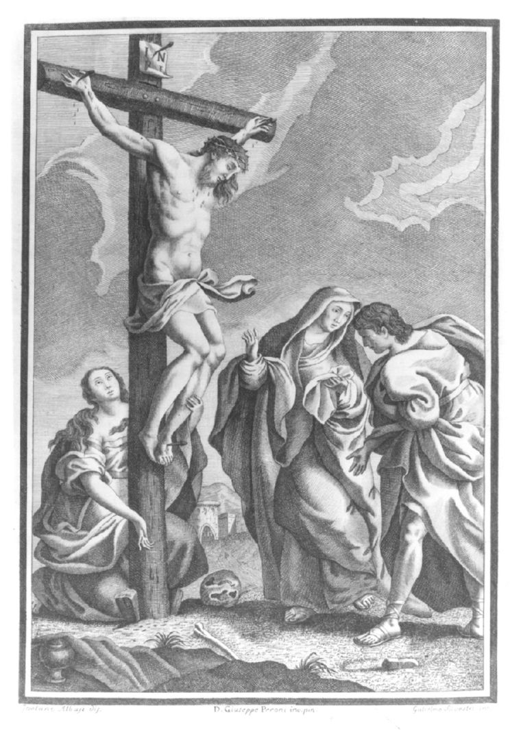 crocifissione (stampa, serie) di Albasi Gaetano, Peroni Giuseppe (sec. XVIII)