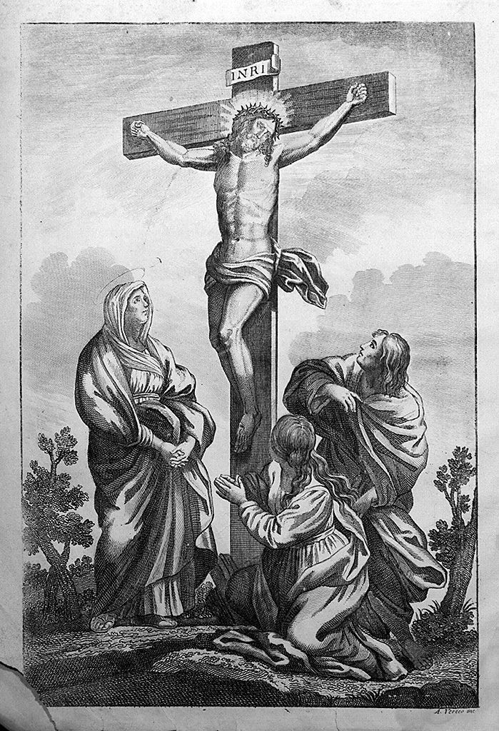 crocifissione di Cristo (stampa, elemento d'insieme) di Verico Antonio, Ferri Ciro (sec. XIX)