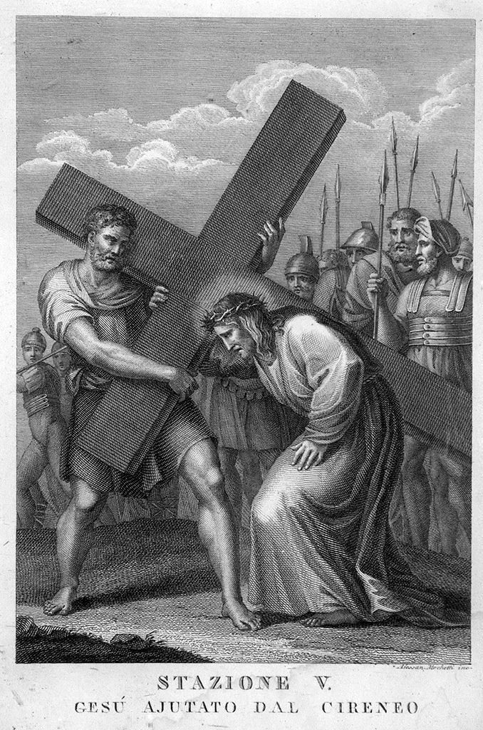 stazioni della via crucis (stampa, serie) di Mochetti Alessandro (secc. XVIII/ XIX)