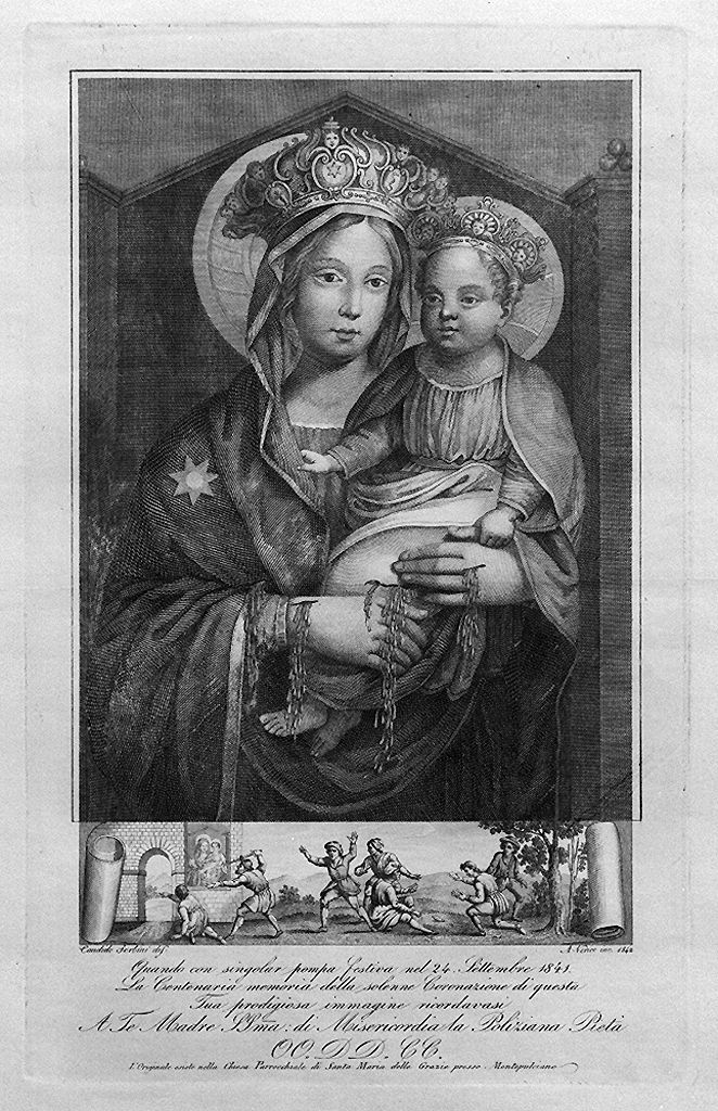 Madonna delle Grazie, Madonna con Bambino (stampa) di Verico Antonio, Sorbini Candido (sec. XIX)