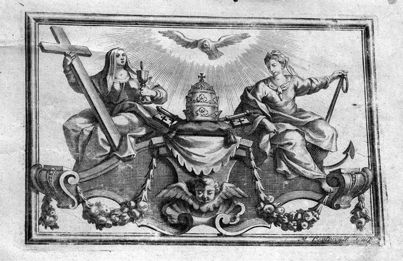 tiara con chiavi (stampa, elemento d'insieme) di Beylbruck J.M (sec. XVIII)