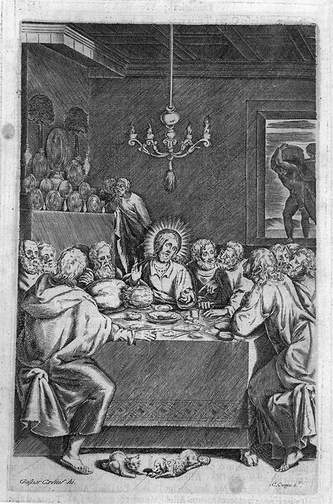 ultima cena (stampa, elemento d'insieme) di Celio Gaspare (sec. XVII)