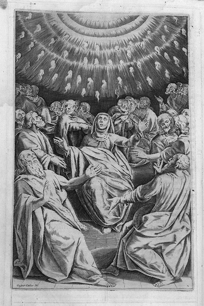 pentecoste (stampa, elemento d'insieme) di Celio Gaspare (sec. XVII)