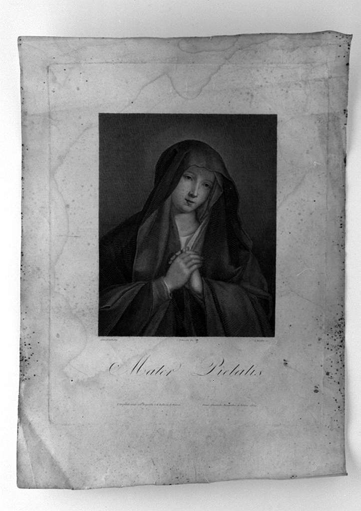 Madonna orante (stampa) di Morghen Antonio, Salvi Giovanni Battista detto Sassoferrato (sec. XIX)