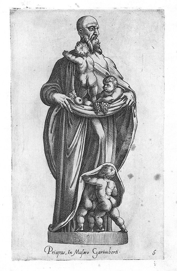 Priapo (stampa, elemento d'insieme) di Cavalleriis Giovanni Battista de' (sec. XVI)