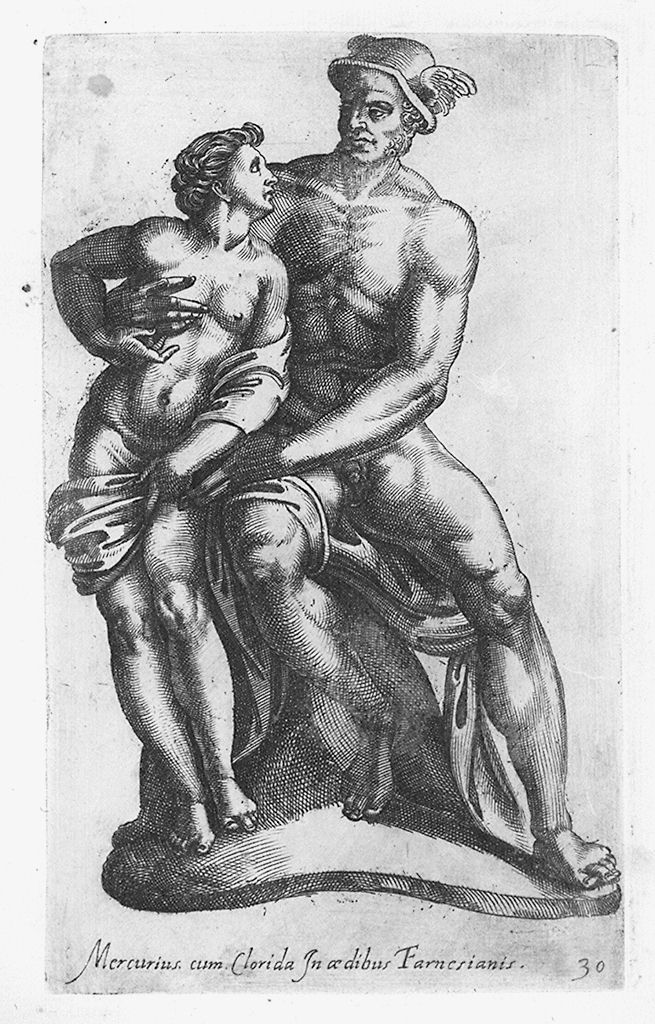 Mercurio e Cloris (stampa, elemento d'insieme) di Cavalleriis Giovanni Battista de' (sec. XVI)