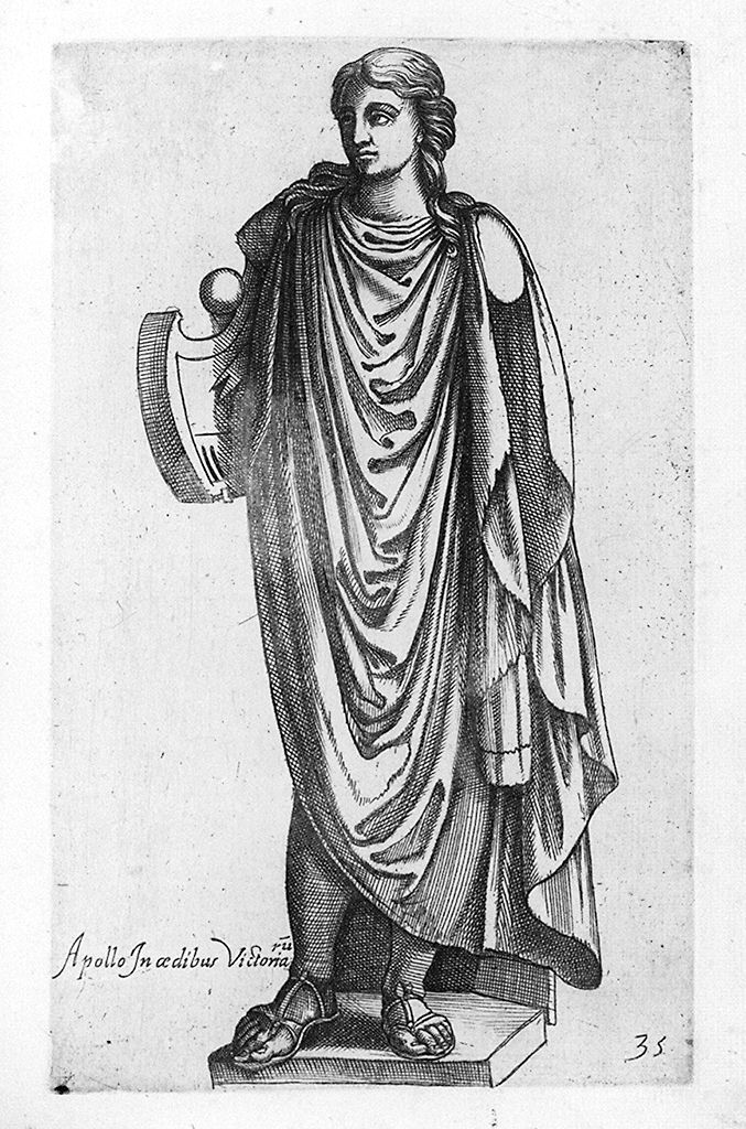 Apollo citaredo (stampa, elemento d'insieme) di Cavalleriis Giovanni Battista de' (sec. XVI)