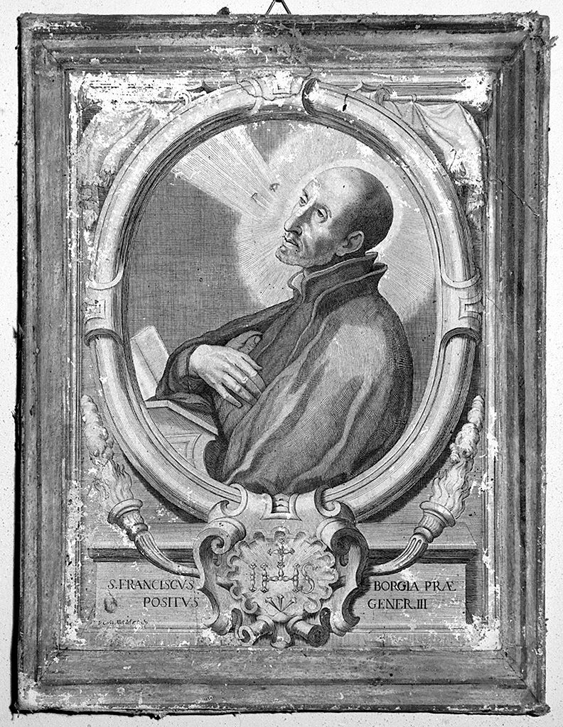 San Francesco Borgia (stampa smarginata) di Allet Jean Charles (secc. XVII/ XVIII)