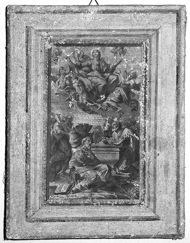 assunzione della Madonna (stampa smarginata) di Miel Jan, Hubert Vincent Honor? (secc. XVII/ XVIII)