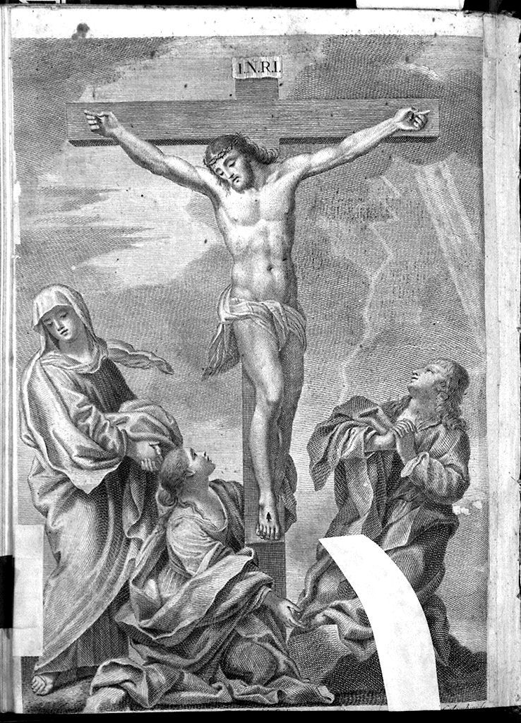 crocifissione (stampa tagliata, elemento d'insieme) di Colombini Cosimo (sec. XVIII)