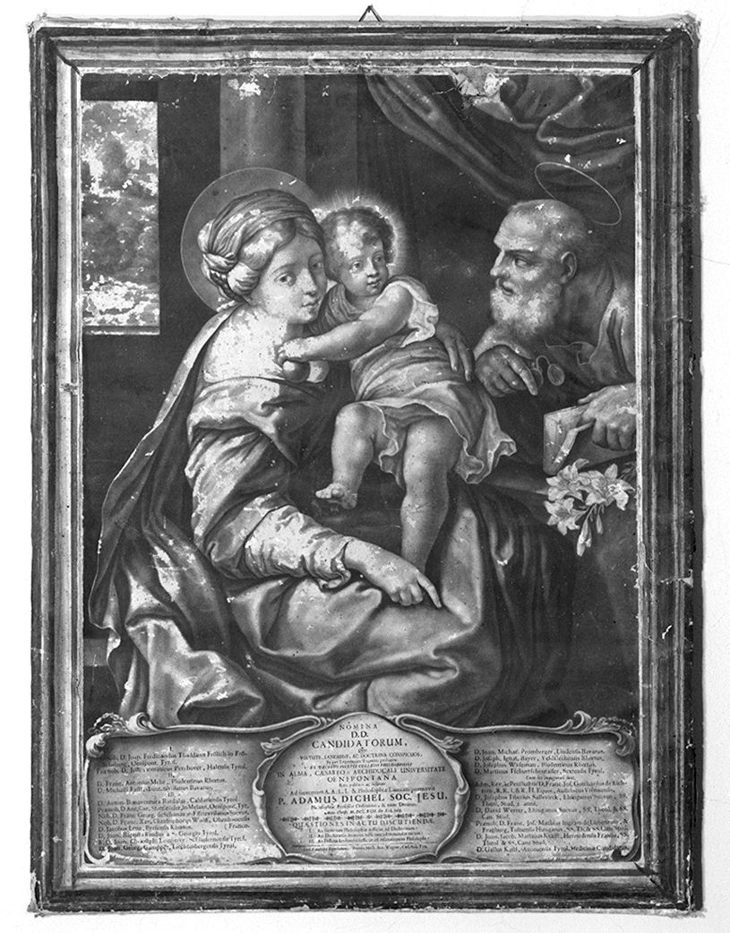 Sacra Famiglia (stampa) di Heiss Elias Christoph, Carracci Annibale (sec. XVIII)