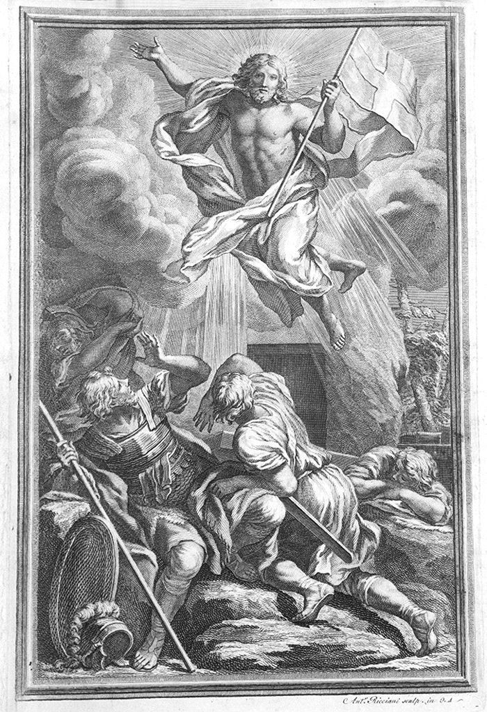 resurrezione di Cristo (stampa, elemento d'insieme) di Ricciani Antonio, Ferri Ciro (sec. XIX)