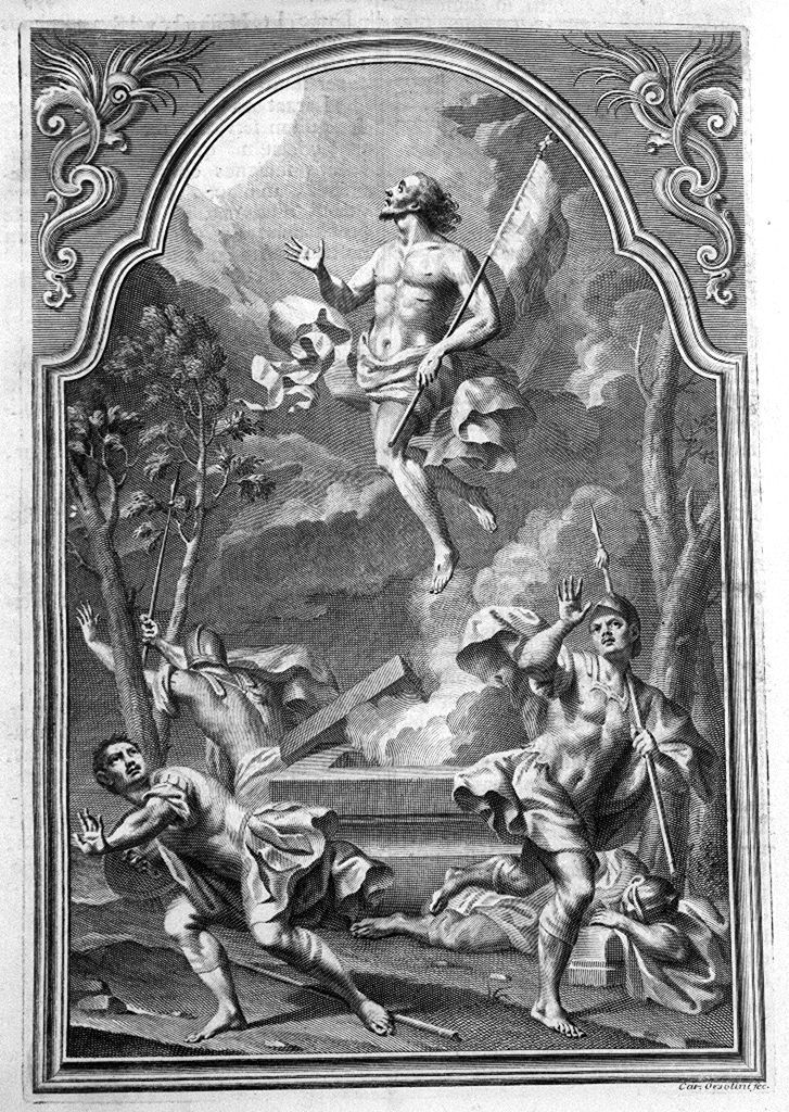 Cristo risorto (stampa, elemento d'insieme) di Orsolini Carlo (sec. XVIII)