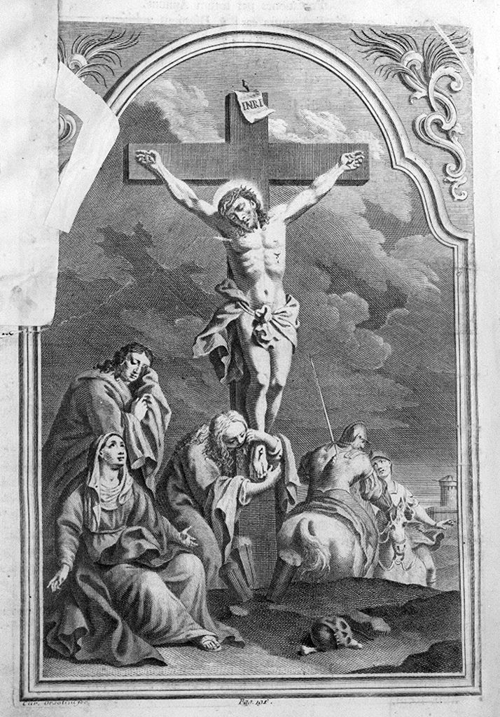 crocifissione (stampa, elemento d'insieme) di Orsolini Carlo (sec. XVIII)