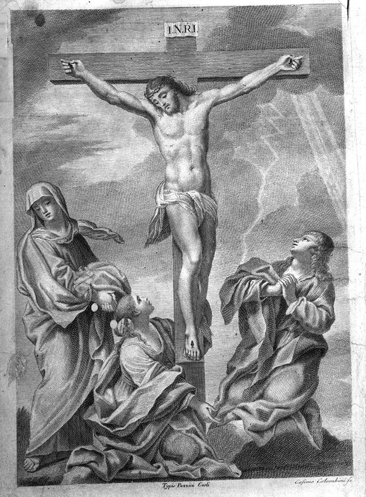 crocifissione (stampa, elemento d'insieme) di Colombini Cosimo (sec. XVIII)