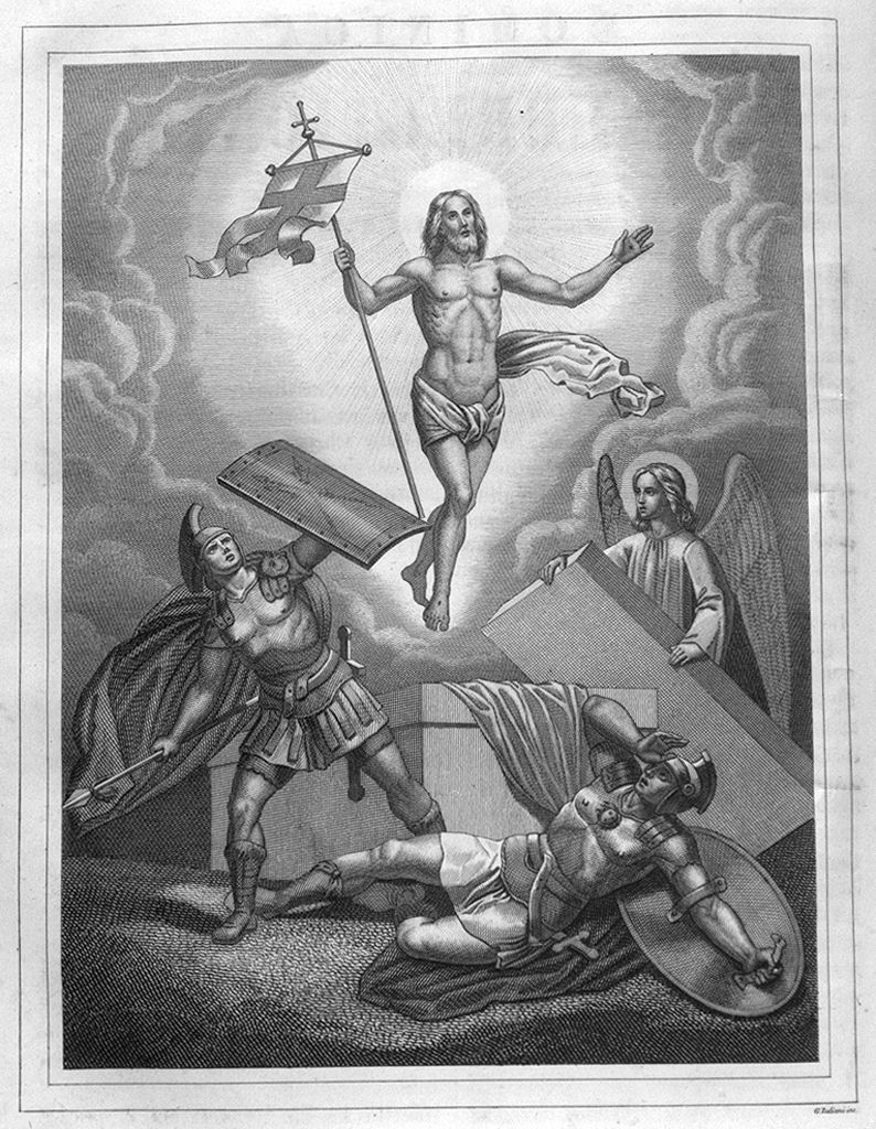 resurrezione di Cristo (stampa smarginata, elemento d'insieme) di Zuliani Gianantonio (sec. XIX)