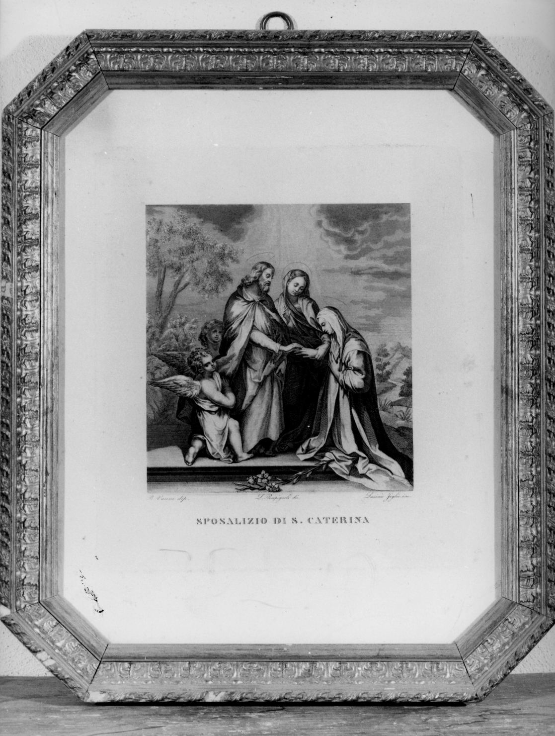 Sposalizio di Santa Caterina da Siena (stampa) di Lasinio Giovanni Paolo, Pempignoli L, Vanni Raffaello (prima metà sec. XIX)