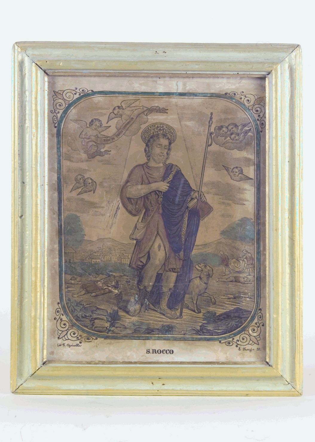 San Rocco (stampa a colori, stampa composita) di Agricella F (sec. XX)