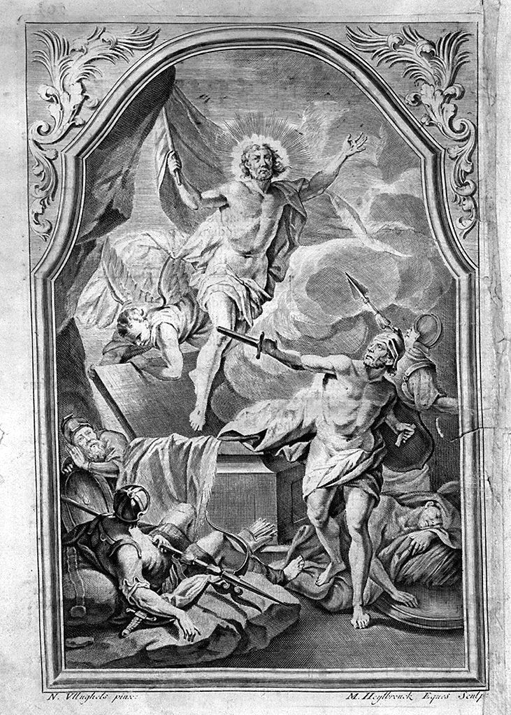 resurrezione di Cristo (stampa, elemento d'insieme) di Heylbrouck Michael (sec. XVIII)