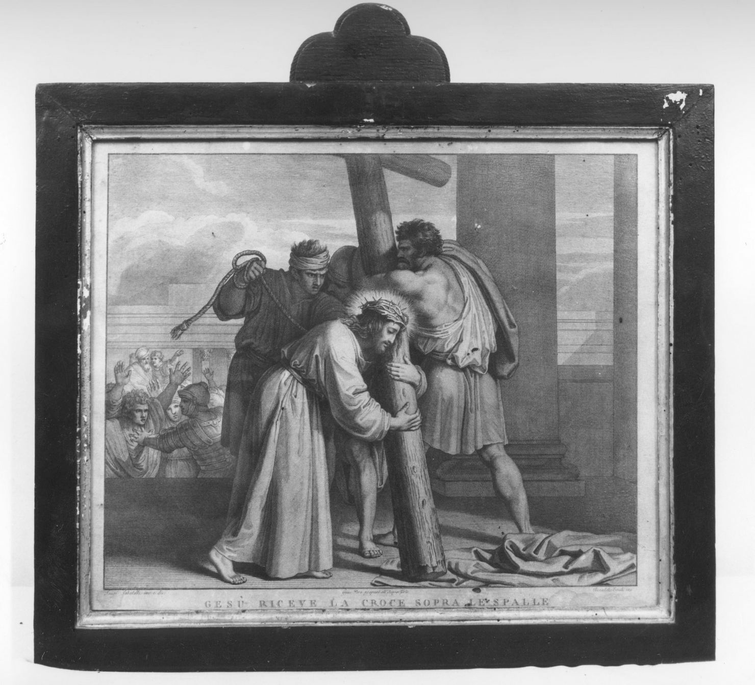 stazione II: Gesù caricato della croce (stampa, elemento d'insieme) di Pera Giuseppe, Eredi Benedetto, Sabatelli Luigi (sec. XIX)