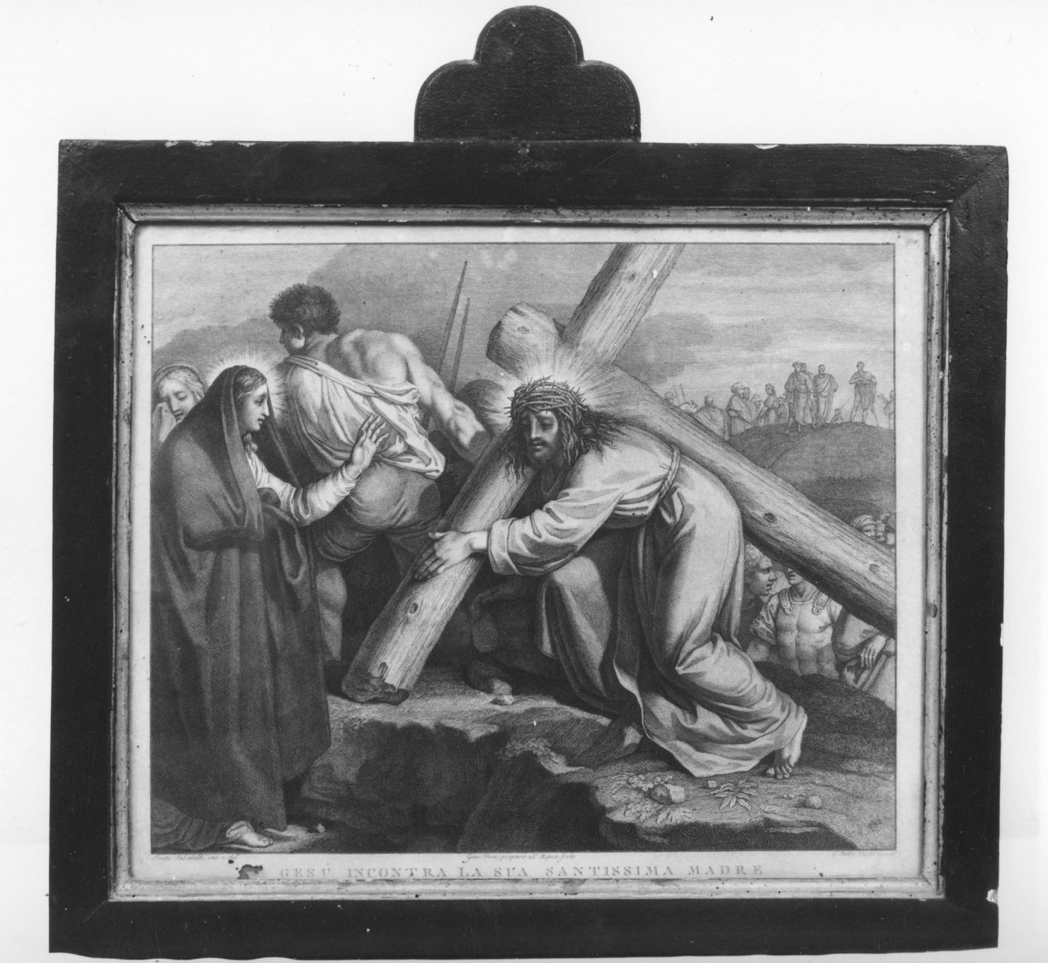 stazione IV: Gesù incontra la Madonna (stampa, elemento d'insieme) di Pera Giuseppe, Cecchi Giovanni Battista, Sabatelli Luigi (sec. XIX)