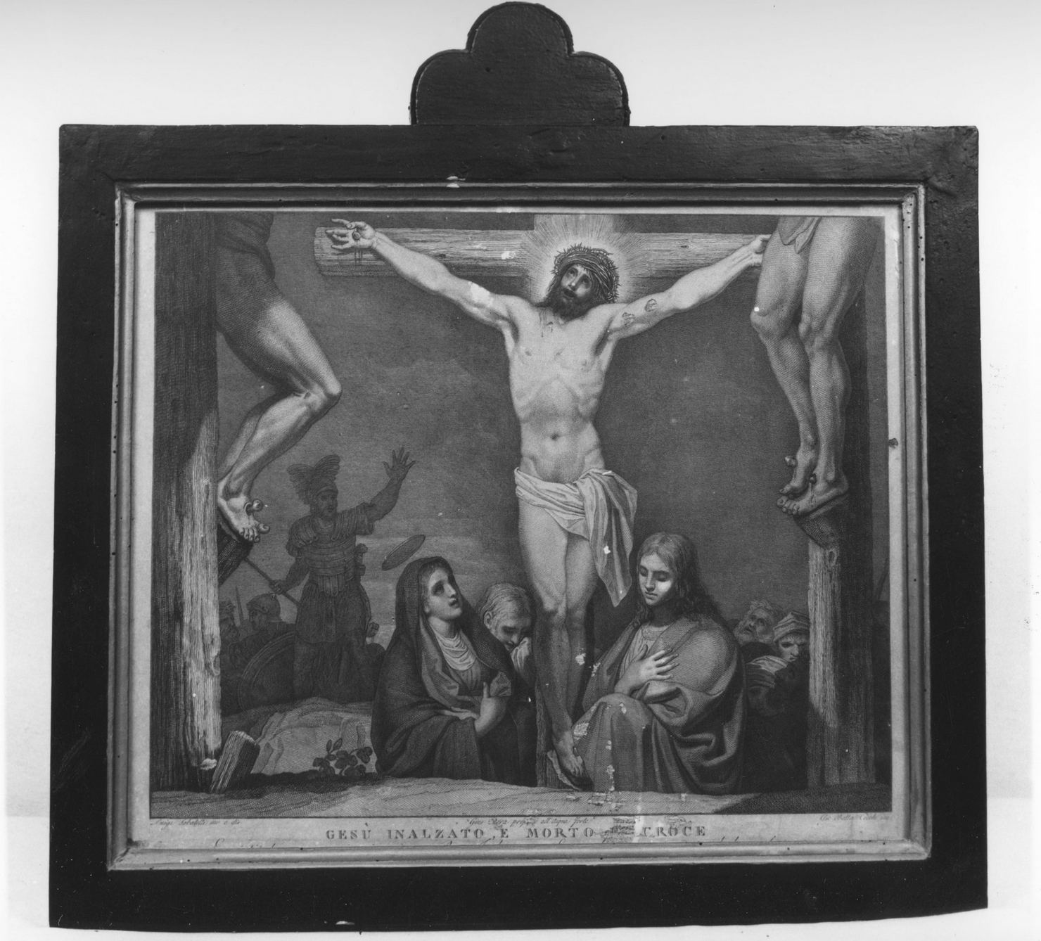 stazione XII: Gesù innalzato e morto in croce (stampa, elemento d'insieme) di Pera Giuseppe, Cecchi Giovanni Battista, Sabatelli Luigi (sec. XIX)