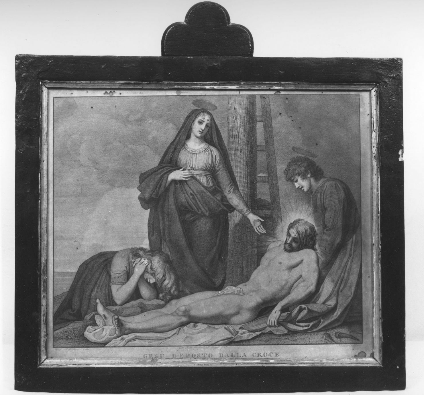 stazione XIII: Gesù deposto dalla croce (stampa, elemento d'insieme) di Pera Giuseppe, Eredi Benedetto, Sabatelli Luigi (sec. XIX)