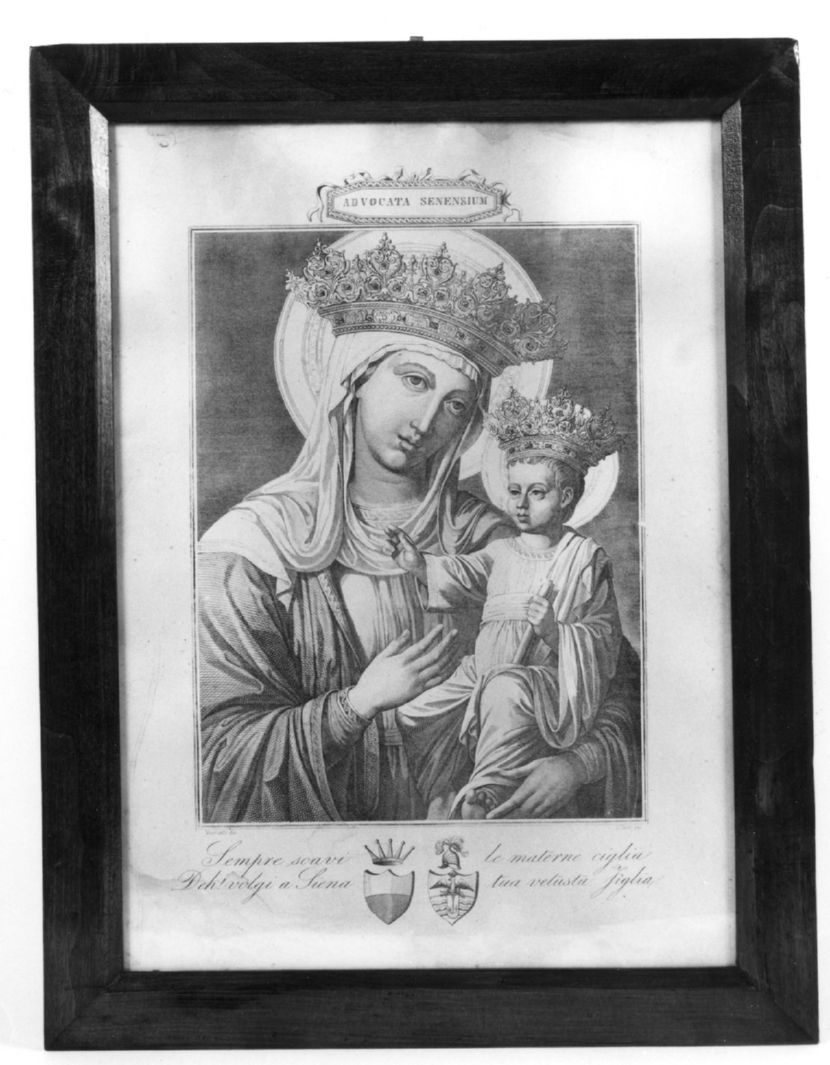 Madonna con Bambino (stampa) di Testi Davide, Visconti Francesco (sec. XIX)