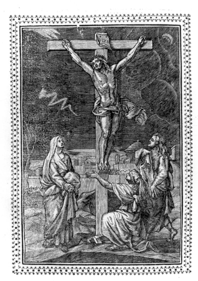 crocifissione (stampa, elemento d'insieme) - ambito italiano (sec. XVII)