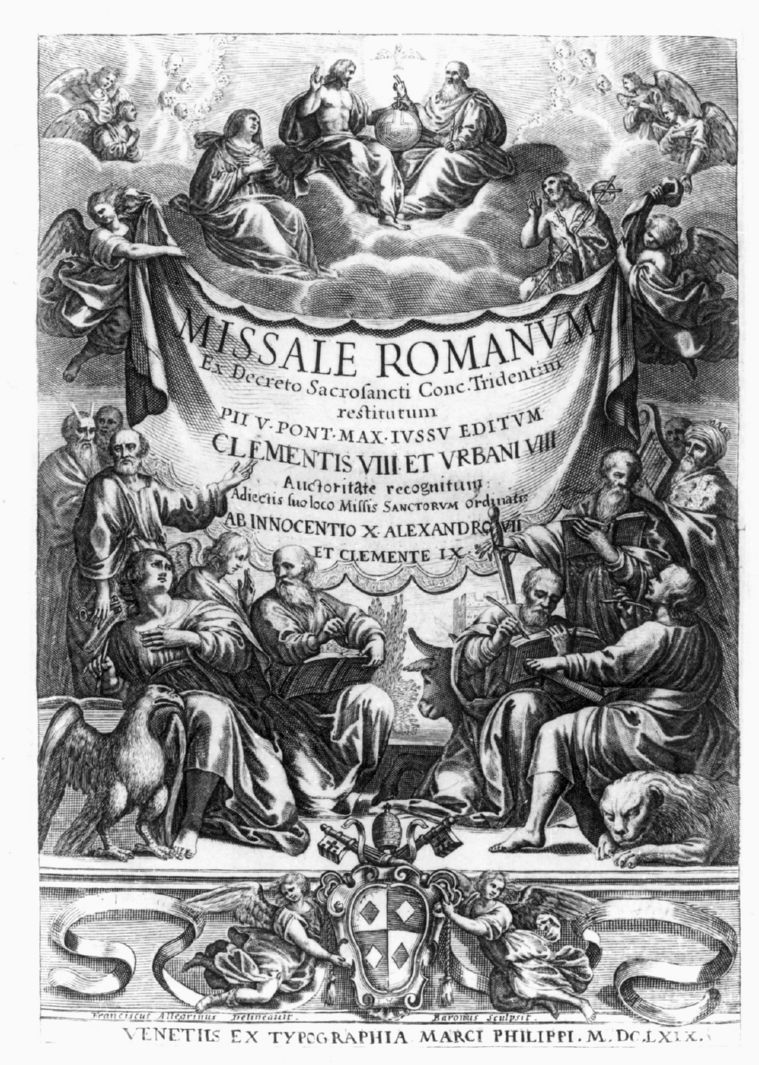 Trinità e Santi (stampa, elemento d'insieme) di Lorrain Nicolas François, Allegrini Francesco (sec. XVII)