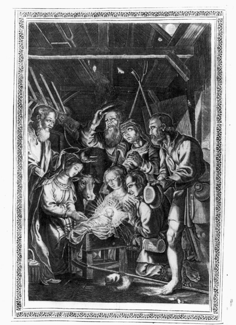 adorazione dei pastori (stampa, elemento d'insieme) di Pecini Giacomo (sec. XVII)