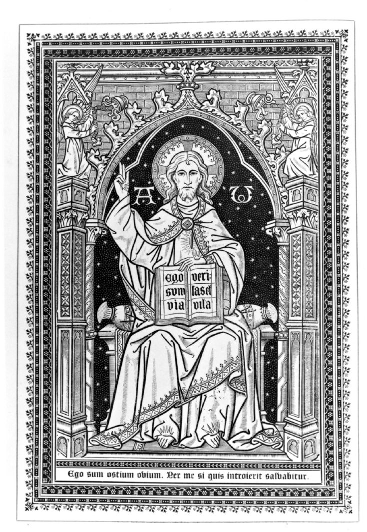 Cristo benedicente (stampa, elemento d'insieme) - ambito fiammingo (sec. XX)