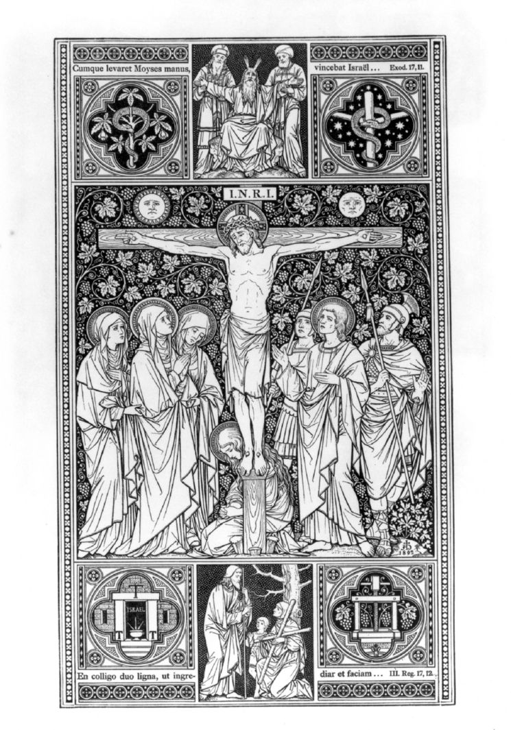 crocifissione (stampa, elemento d'insieme) - ambito tedesco (?) (sec. XIX, sec. XX)