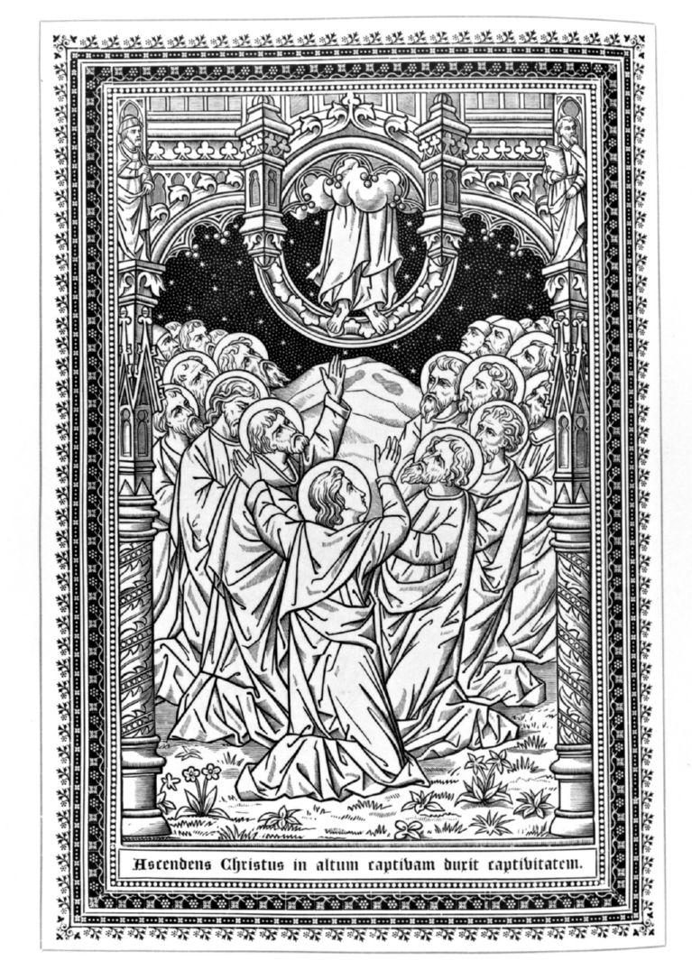 ascensione di Cristo (stampa, elemento d'insieme) - ambito fiammingo (sec. XX)