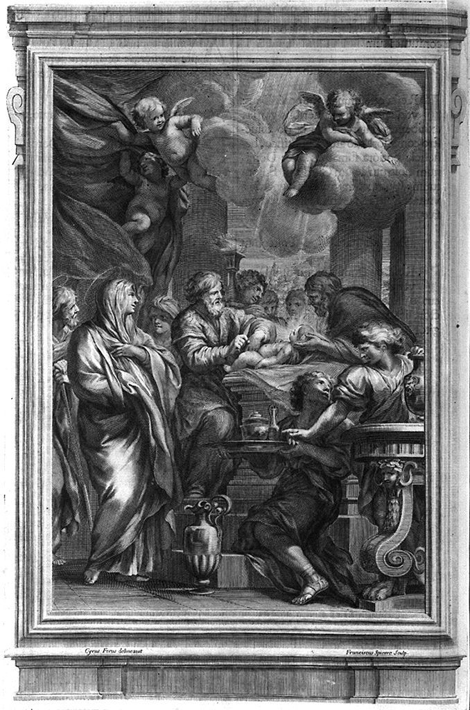 circoncisione di Gesù (stampa, elemento d'insieme) di Spierre Francoise, Ferri Ciro (sec. XVII)