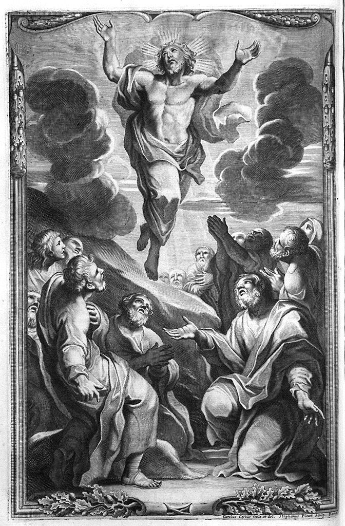 ascensione di Cristo (stampa, elemento d'insieme) di Picart Etienne, Cesi Carlo (sec. XVII)