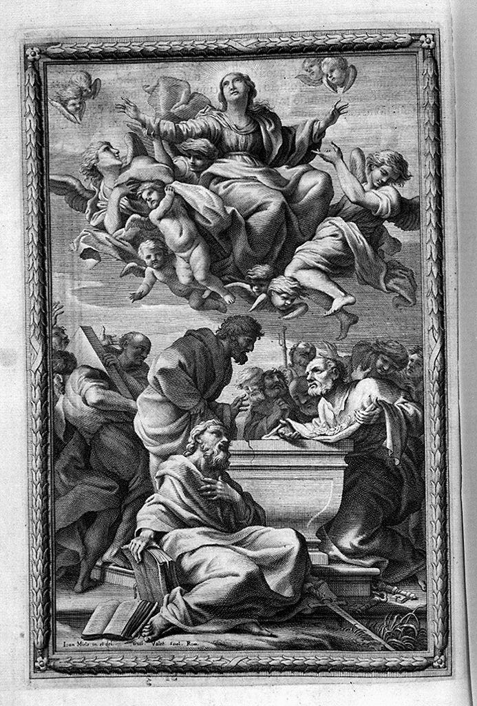 assunzione della Madonna (stampa, elemento d'insieme) di Vallet Guillaume, Miel Jan (sec. XVII)